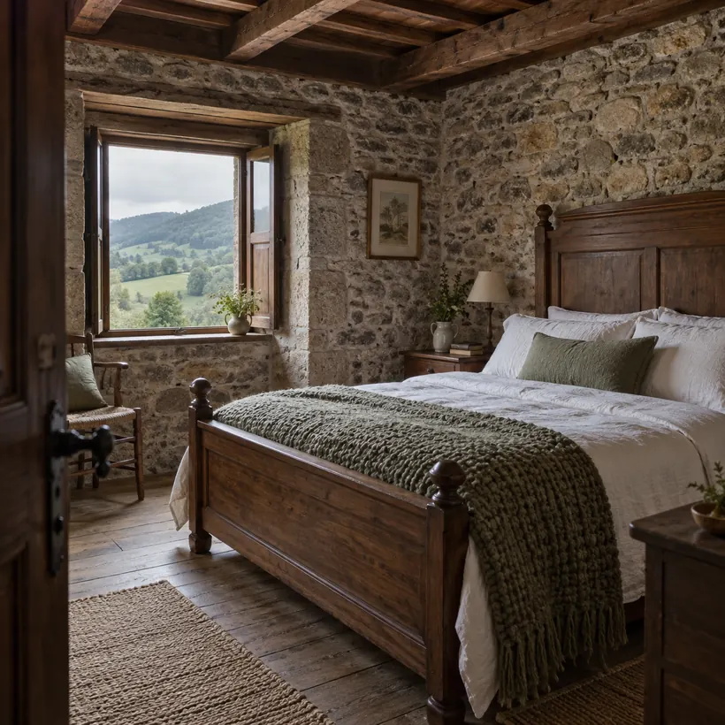 Foto del cliente: Cama de nogal con cabecero alto